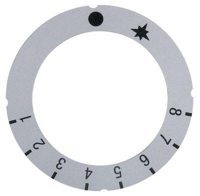 Knapsymbol Gastermostat PEL24/25  -°C ID ø 455mm sølv UD ø 63mm