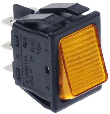 Vippekontakt Indbygningsmål 30x22mm orange 2CO 250V Tilslutning Fladstik 6,3 mm