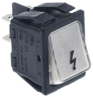 Vippekontakt Indbygningsmål 30x22mm hvid 2NO 250V Tilslutning Fladstik 6,3 mm Blitz 16A