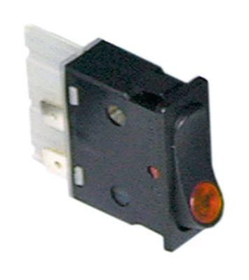 Vippekontakt Indbygningsmål 34,2x12,6mm gul 2NO 250V Indbygningsmål 34,2x12,6mm  - 16A belyst