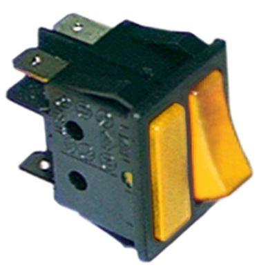 Vippekontakt Indbygningsmål 30x22mm orange/orange 1NO/lampe 250V Tilslutning Fladstik 