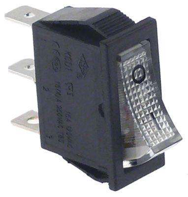 Vippekontakt Indbygningsmål 30x11mm hvid 1NO/lampe 250V Tilslutning Fladstik 6,3 mm