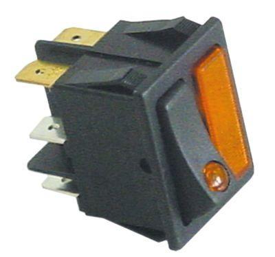 Vippekontakt Indbygningsmål 30x22mm orange/orange 1NO/lampe 250V Tilslutning Fladstik 