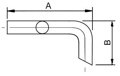 Udløbsrør Gevind  - H 60mm L 154mm Udløb ø 22mm