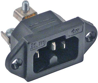 Opvarmingsenhedsstik Termoplast Hul ø 35mm BA 40mm T155 C16A maks 10A/250V Skruetilslutning