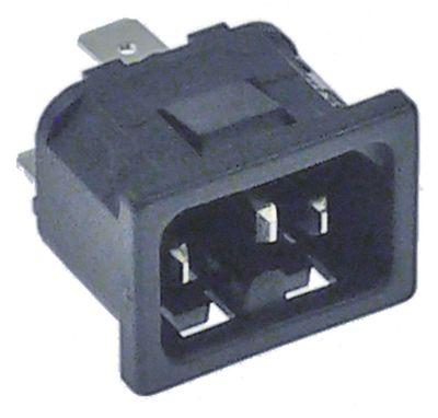 Varmeenhedsstik Termoplast T120 C16 maks 10A/250V Fladstik 6,3 mm