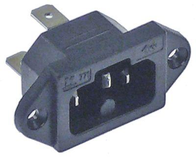 Opvarmingsenhedsstik Termoplast Hul ø 35mm BA 40mm T155 C16A maks 10A/250V Fladstik 6,3 mm