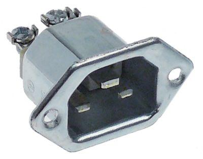Opvarmingsenhedsstik Metal/steatit T200 C22 maks 16A/250V Skruetilslutning