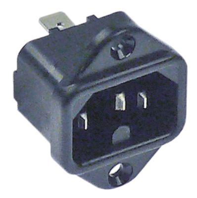 Varmeenhedsstik Termoplast T120 C16 maks 10A/250V Fladstik 6,3 mm