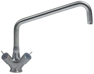 Et-huls blandingsbatteri INOX Håndtag Keramikoverdel 3/4