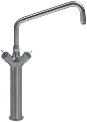 Et-huls blandingsbatteri INOX Håndtag Keramikoverdel 3/4