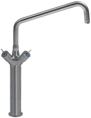 Et-huls blandingsbatteri INOX Håndtag Keramikoverdel 3/4