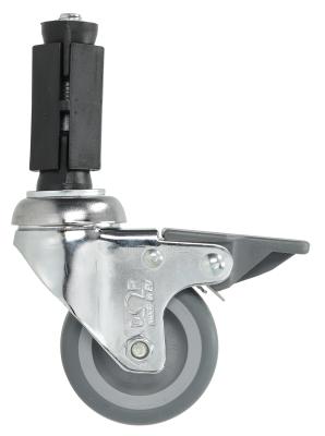 Swivel castor with brake