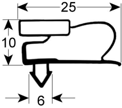 Pakninger til køl Profil 9050 B 621mm L 1377mm Stikmål