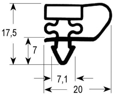 Pakninger til køl Profil 9153 B 195mm L 375mm Stikmål Kølebordsskuffe Køleteknik Størrelse 1/3