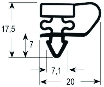 Pakninger til køl Profil 9153 B 202mm L 410mm Stikmål Kølebordsskuffe Køleteknik Størrelse 1/3