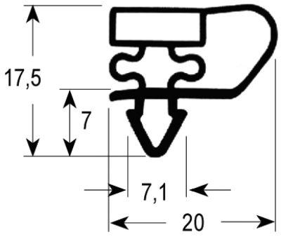 Pakninger til køl Profil 9153 B 317mm L 410mm Stikmål Kølebordsskuffe Køleteknik Størrelse 1/2