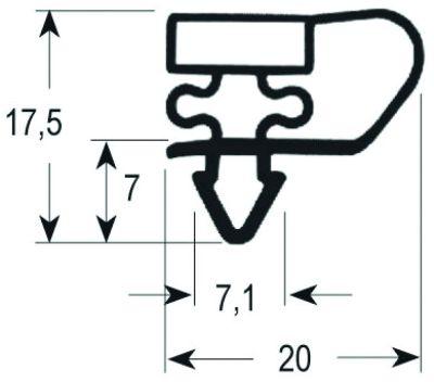 Pakninger til køl Profil 9153 B 410mm L 665mm Stikmål Kølebordslåge Køleteknik Størrelse 1/1