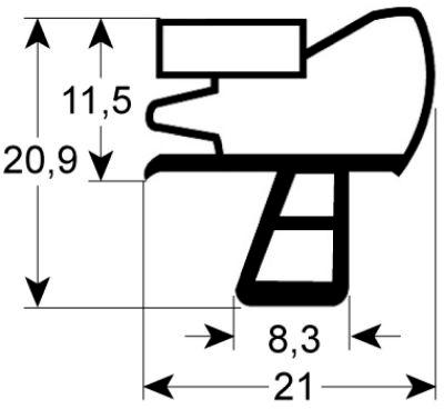 Pakninger til køl Profil 9956 B 440mm L 605mm Udvendige mål Saladettelåge Køleteknik