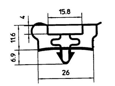 Pakninger til køl Profil 9951 B 594mm L 1530mm Udvendige mål Rumskabslåge 680 l Køleteknik