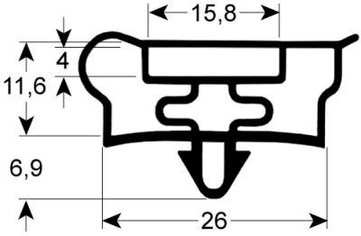 Pakninger til køl Profil 9951 B 464mm L 750mm Udvendige mål Rumskabslåge 550 l Køleteknik