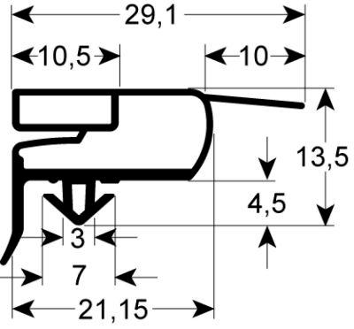 Pakninger til køl Profil 9773 B 669mm L 1518mm Stikmål