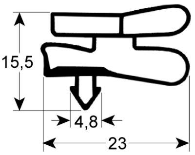 Pakninger til køl Profil 9151 B 634mm L 1391mm Udvendige mål L1 1381mm B1 624mm Stikmål
