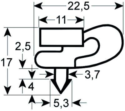 Pakninger til køl Profil 9161, B 420mm L 780mm Stikmål