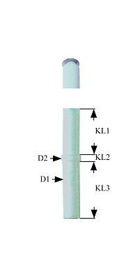 Tændelektrode til klemning Tilslutning F 2,8x0,8mm D1 ø 6mm D2 ø 85mm EL1 18mm EL2 14mm EL3