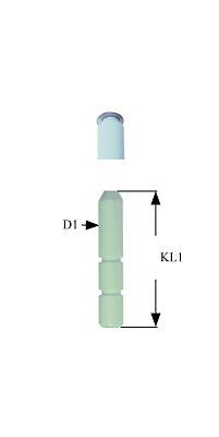 Tændelektrode Tilslutning F 2,8x0,8mm D1 ø 8mm med fjeder EL1 42mm