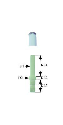 Tændelektrode til klemning Kabellængde 750mm D1 ø 6mm D2 ø 10mm med fjeder og isolering