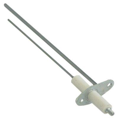 Tændelektrode med flange Tilslutning M4 FL 38mm FB 17mm BA 28mm med jordkontakt