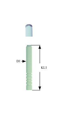 Tændelektrode til klemning Tilslutning F 2,8x0,8mm D1 ø 8mm med fjeder EL1 56mm