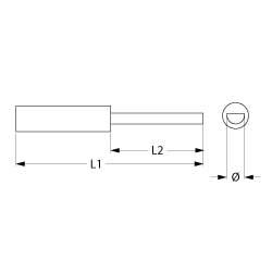 Gashaneakse Akse ø 9x6,5mm L1 415mm L2 15mm EGA26400/26440