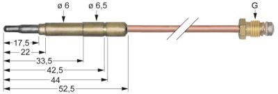 Termoelement M10x1 L 320mm Stikkontakt ø6,0mm Spidsaluminering