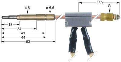 Termoelement M9x1 L 1000mm Stikkontakt ø6,0mm med afbryder Kabel 1000mm