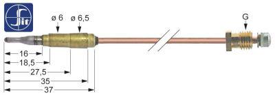 Termoelement M9x1 L 750mm Stikkontakt ø6,0mm