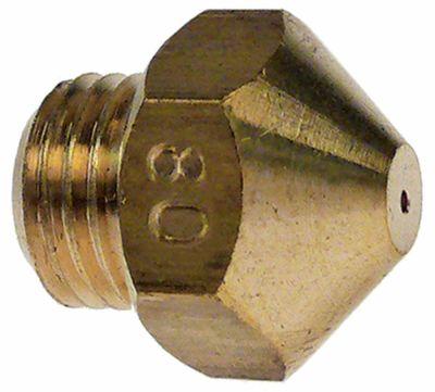 Gasdyse Gevind M9x1 SW 12 Boring ø 8mm konisk
