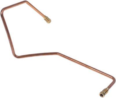 Tændgasledning Rør ø 6mm L 245mm Kobber G1: M10x1 G2: M10x1 med forskruning