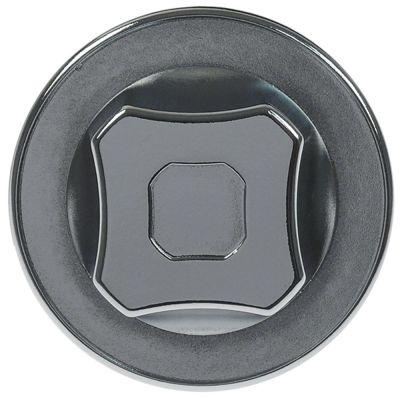 Knap uden symbol ø 77mm Akse ø 6x4,6mm Udglatning oppe krom