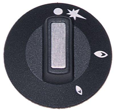 Knap - Gas med tændsymbolØ 50 mm. aksel Ø 6x4,6 mm.