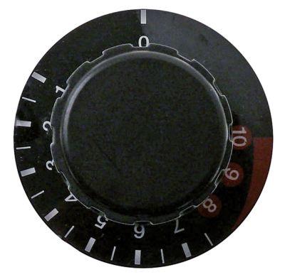 Knap Termostat 1-10 ø 54mm Akse ø 6x4,6mm Udglatning nede passer til MORETTI