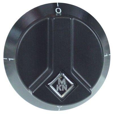 Knap Kontakt 0-1-0-1  -°C ø 65mm Akse ø 6x4,6mm Udglatning oppe sort