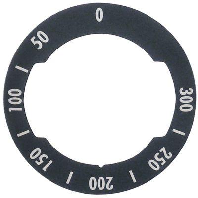 Knapsymbol Termostat T.maks. 300°C 50-300°C ID ø 42mm grå UD ø 62mm Drejevinkel 270°