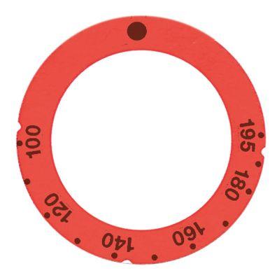Knapsymbol T.maks. 195°C 100-195°C ID ø 455mm rød UD ø 63mm