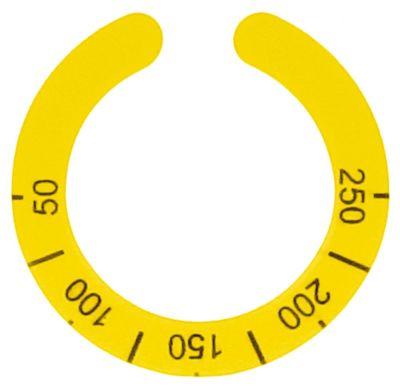 Knapsymbol Termostat 50-250°C gul