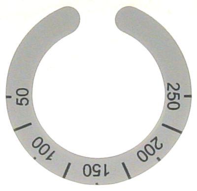 Knapsymbol Termostat T.maks. 250°C 50-250°C grå