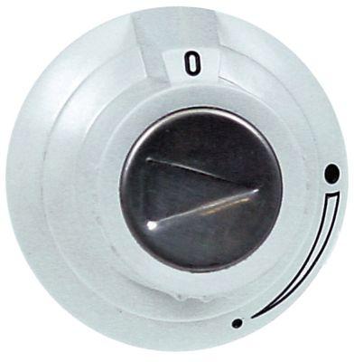 knob gas tap without ignition flame ø 52mmshaft ø 6x4.6mm shaft flat right white
