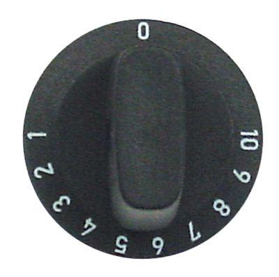 Knap Termostat 1-10  -°C ø 28mm Akse ø 6x4,6mm Udglatning nede passer til BLANCO sort