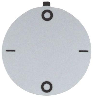 Knapsymbol Kontakt 0-1-0-1 sølv UD ø 45mm